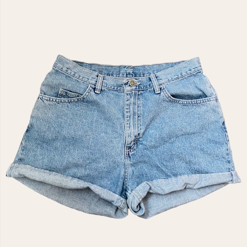 Vintage Riders by Lee Light Wash Denim High Waist Shorts Size 30